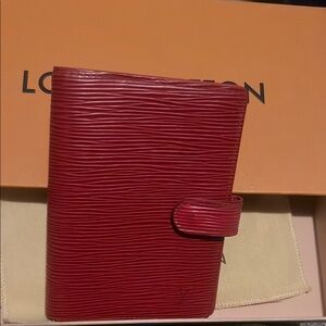 Louis Vuitton Red epi PM agenda